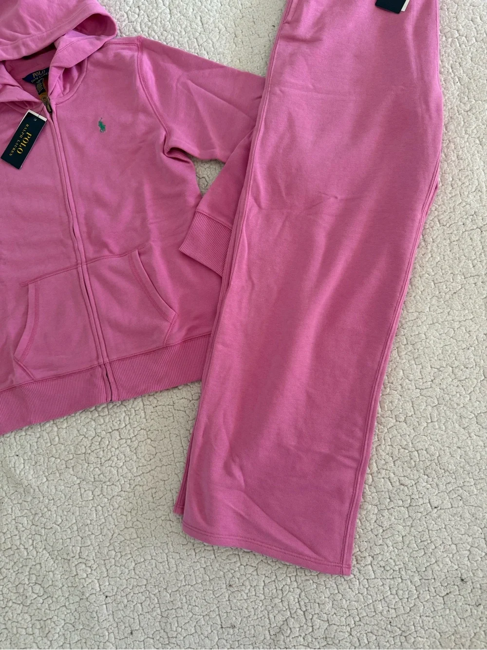 New polo Ralph Lauren Pink Girls Hoodie & Joggers Set Sz L 14-16, XL 18-20